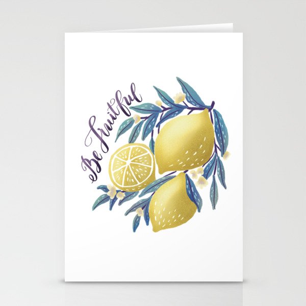 Be Fruitful Lettering & Lemon Illustration Stationery Cards