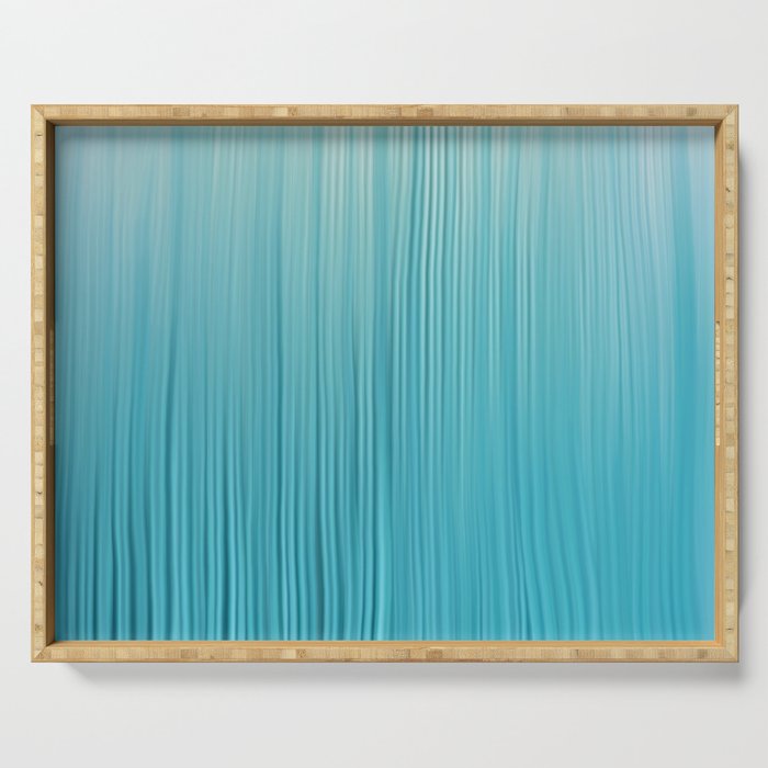 Abstract Modern Teal Ivory Gradient Brushstrokes Serving Tray