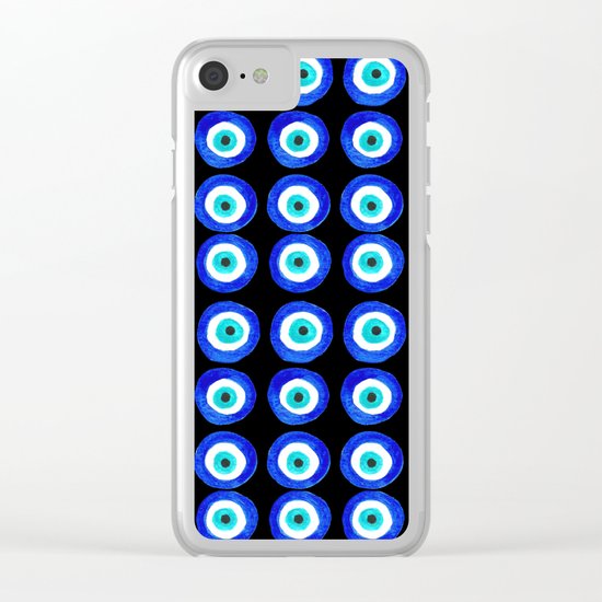 Evil Eye Talisman - on black Clear iPhone Case