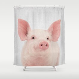 Pig - Colorful Shower Curtain