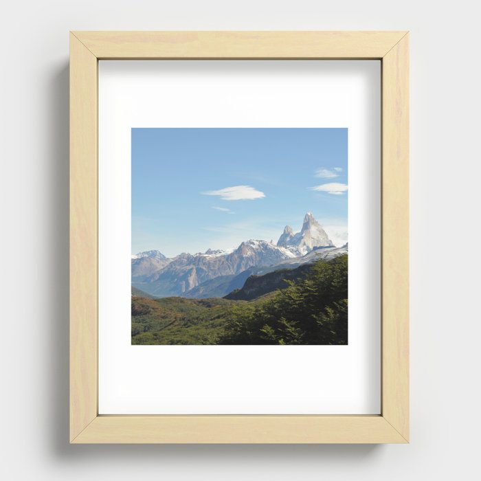 Argentina Photography - Mountains On The Border Between Argentina & Chile Recessed Framed Print