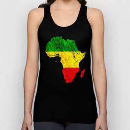 Africa Map Reggae Rasta design Green Yellow Red Africa pride Tank Top