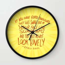 Roald Dahl on Positive Thinking Wall Clock