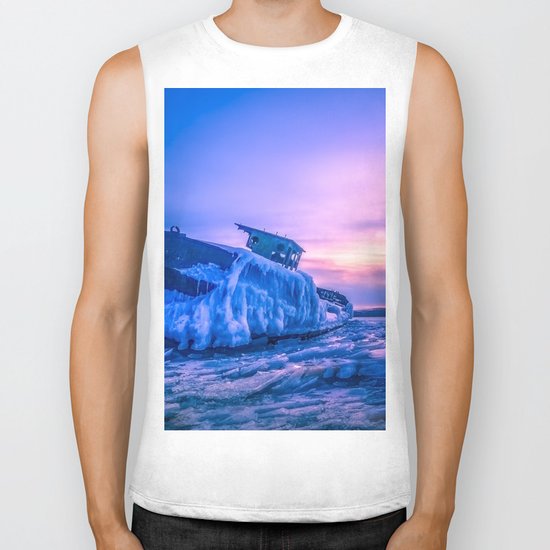 Frozen boat Biker Tank