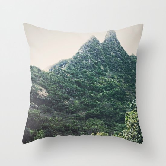 Hawaii Mountain Throw Pillow