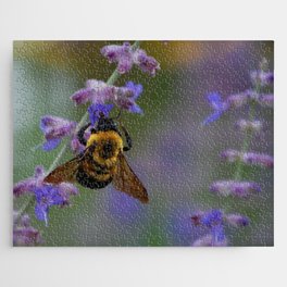 Bumble Bee with Purple Flowers Jigsaw Puzzle