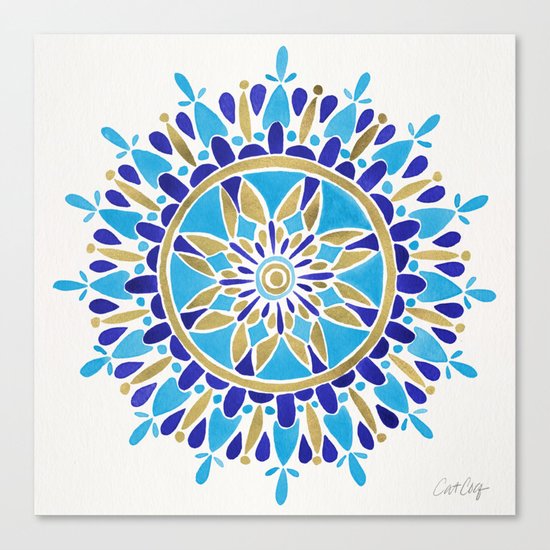 Royal Blue Mandala Canvas Print