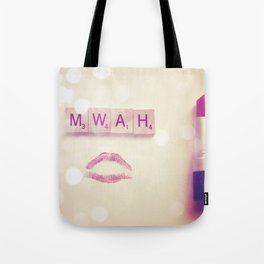 MWAH Lipstick Rose Scrabble Tote Bag