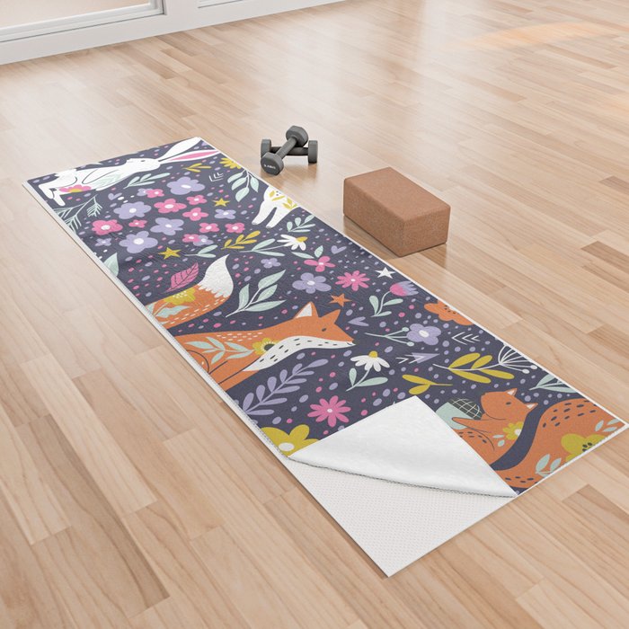 Foxes and Rabbits Yoga Towel