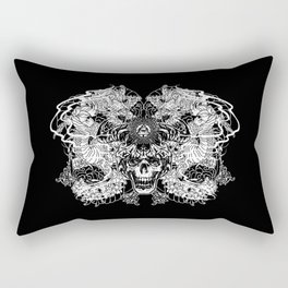 Japanese Dragon Skull Tattoo Rectangular Pillow