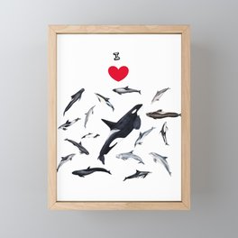 I love dolphins Framed Mini Art Print