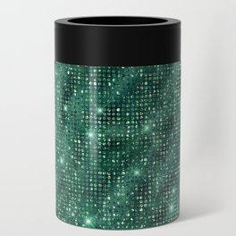 Green Diamond Studded Glam Pattern Can Cooler