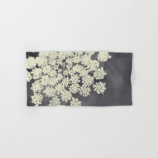 Black and White Queen Annes Lace Hand & Bath Towel