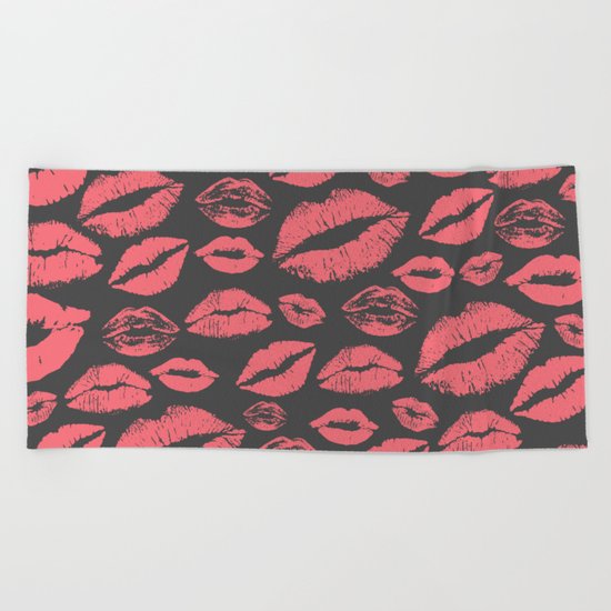 Lips 10 Beach Towel