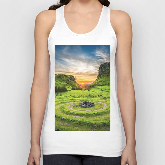 Green nature circle Unisex Tank Top