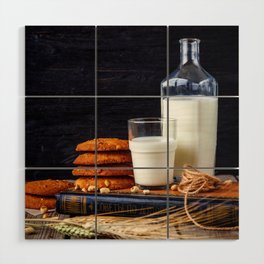 Old-Fashioned Milk and Cookies Wood Wall Art