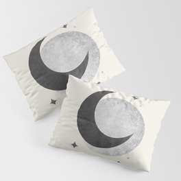 Moon Sparkle BW - Celestial Pillow Sham