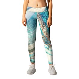Earthly Pleasures I Leggings | Painting, Mineral, Organic, Earth, Preciousstone, Agate, Crystals, Marble, Rocks, Goldleaf 