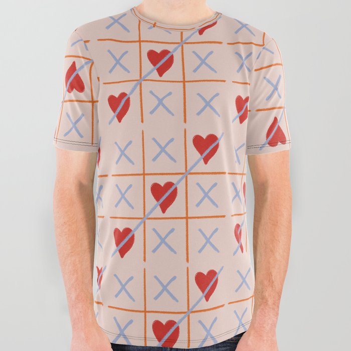 Abstraction_HEART_STRIKE_CROSS_LOVE_X_POP_0105H All Over Graphic Tee