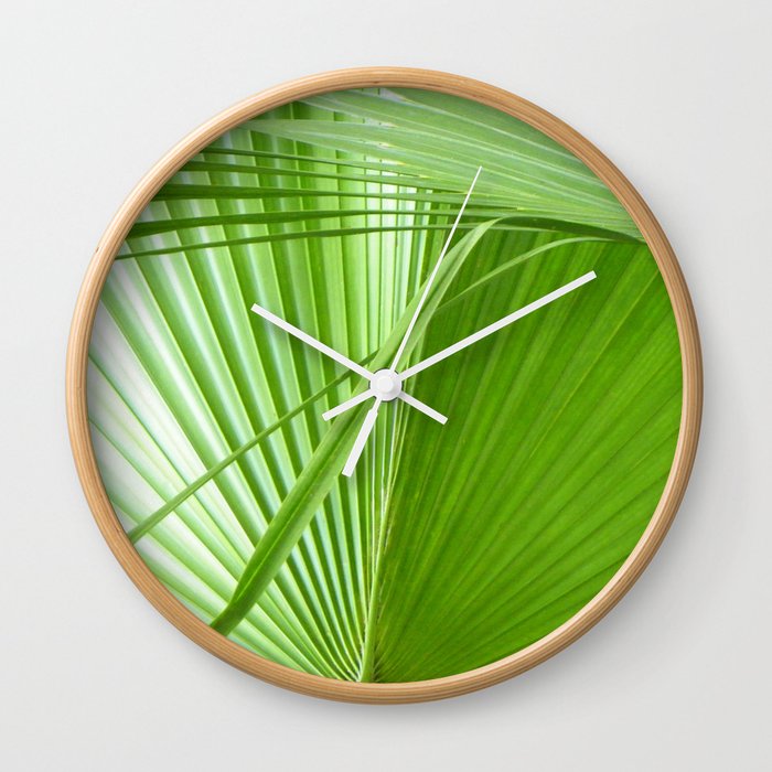 Palm Leaves Tropical Wall Art Beach Cottage Decor Coastal Clock By Seatheforest