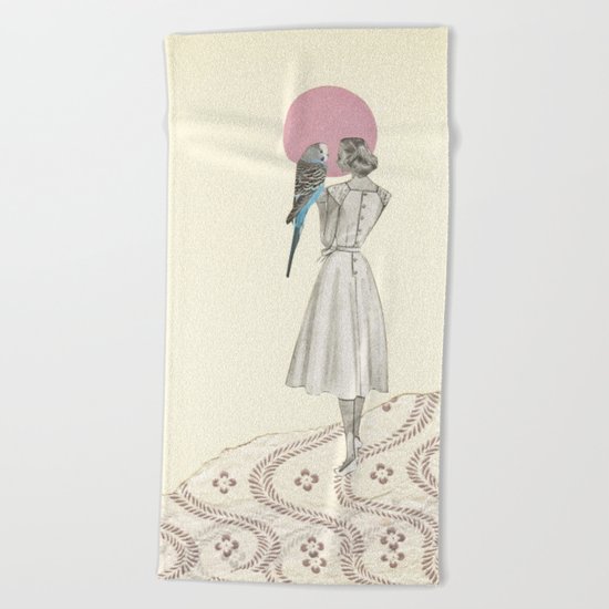 A Bird in the Hand Beach Towel
