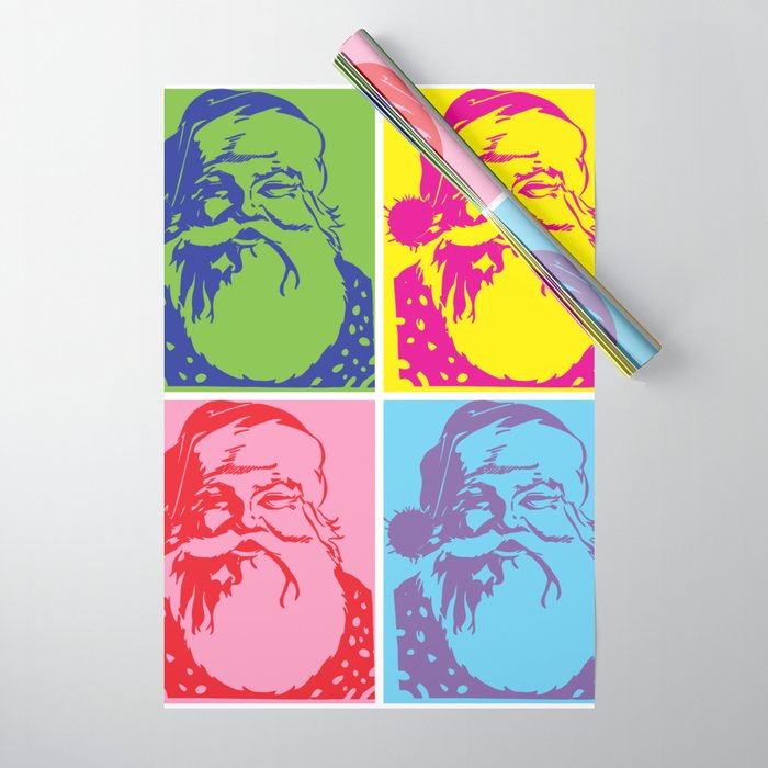 Santa Pop art Merry Christmas Wrapping Paper