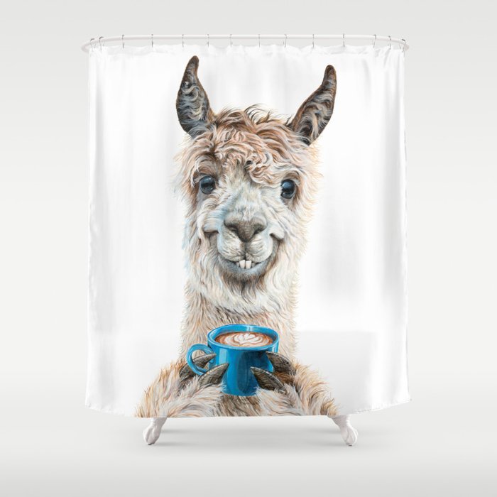 Llama Latte Shower Curtain