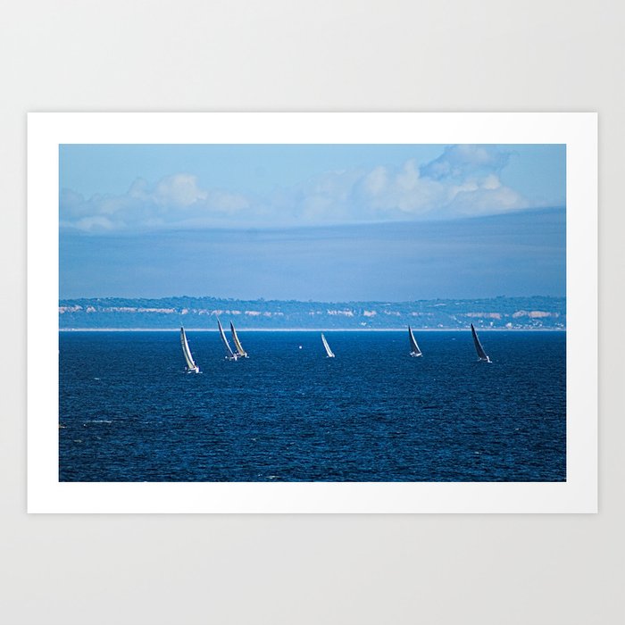 Regatta Sailboats Sailing Seascape 4 Art Print