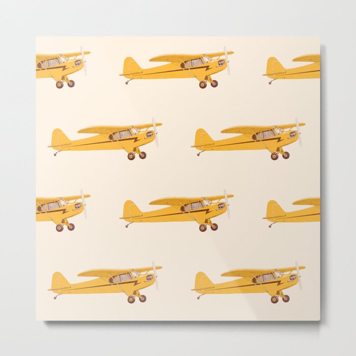 Little Yellow Plane Metal Print