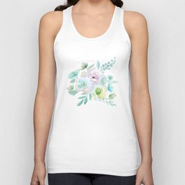 3 abstract flowers watercolor   Unisex Tank Top
