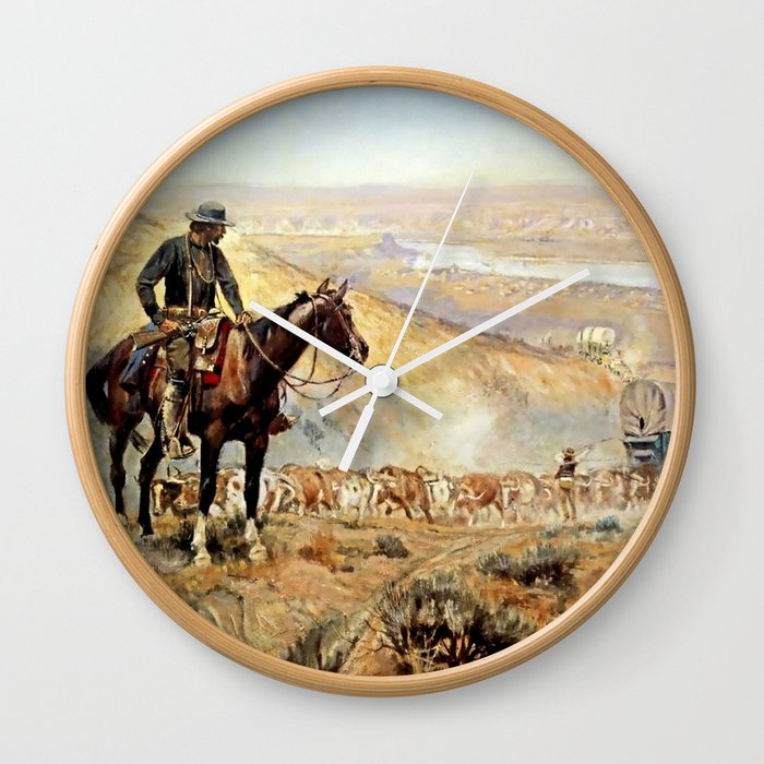 “The Wagon Boss” by Charles M Russell Wall Clock