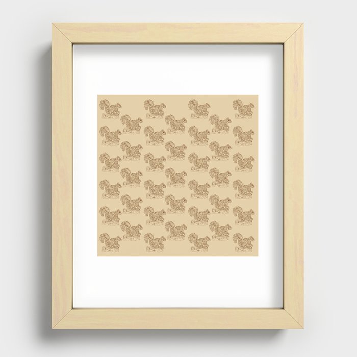 squirrel pattern Recessed Framed Print