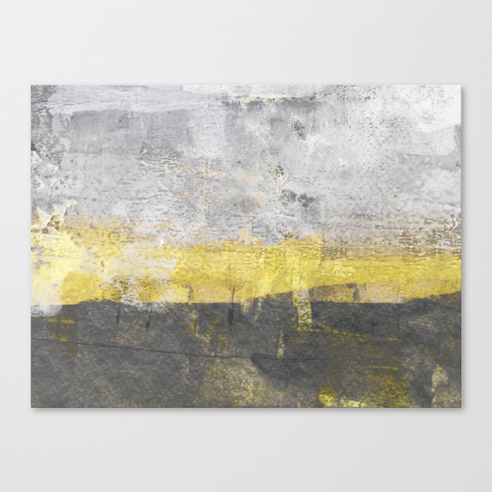 Yellow and Grey Abstract Painting - Horizontal Leinwanddruck Yellow and Grey Abstract Painting - Horizontal Leinwanddruck