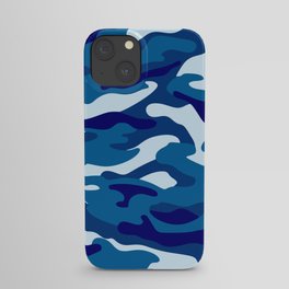 Camouflage Pattern Blue Colours iPhone Case