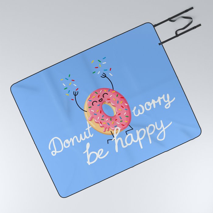 Donut worry be happy Picnic Blanket