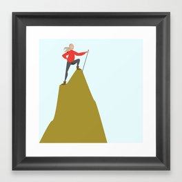 Mountain Woman Illustration Framed Art Print