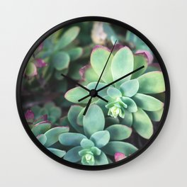 Green Roses Wall Clock