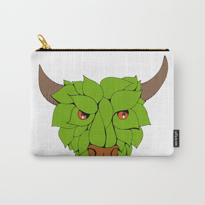 Green Bull Head Drawing Carry-All Pouch
