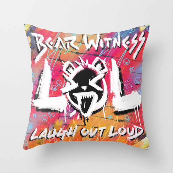 Graffiti Wall - Laugh Out Loud (LOL) when your feeling down Throw Pillow