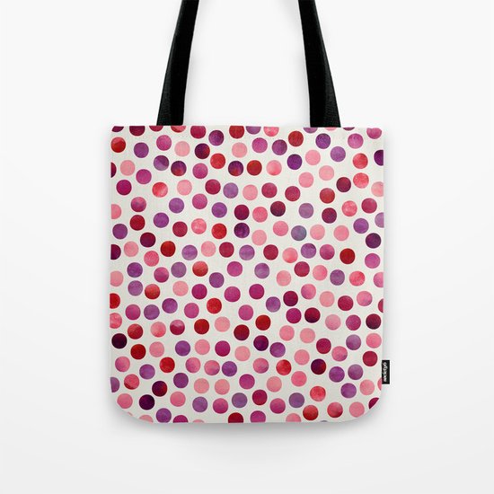 Watercolor Dots_Berry by zJacqueline and Garima Tote Bag