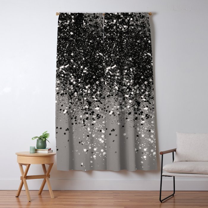 Silver Gray Glitter 1 Shiny Decor Art Society6 Blackout