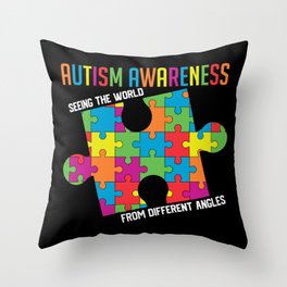 Autism Awareness Puzzle Throw Pillow