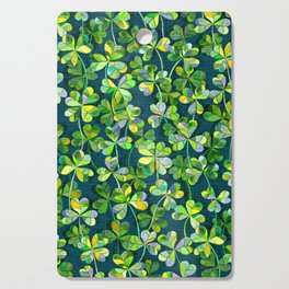 Lucky Clovers in Emerald Green Cutting Board