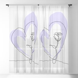 Continuous Line Sheer Curtains Society6
