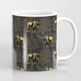BLACK AND GOLD CIRCUS LOVELY ANTIQUE PATTERN VINTAGE  TEXTURES ORNATE CIRCUS TENTS  MOONS SUNS CAROUSEL ANIMALS Coffee Mug