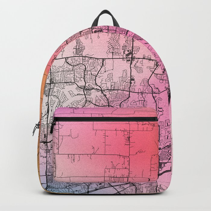 USA, McKinney City Map Poster Backpack