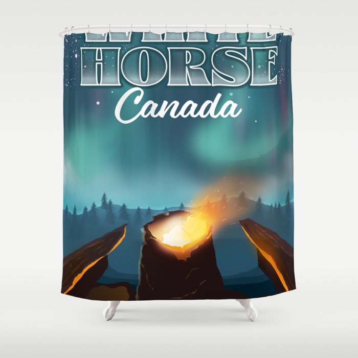 White Horse Canada travel poster Shower Curtain