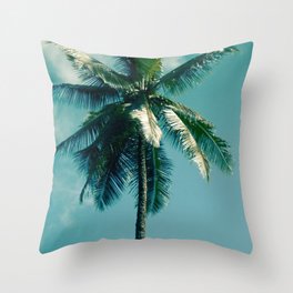 Niu Hawaiian Tropical Coconut Palm Tree Keanae Maui Hawaii Throw Pillow