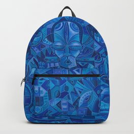 The Blues Band II very blue painting of music band Backpack