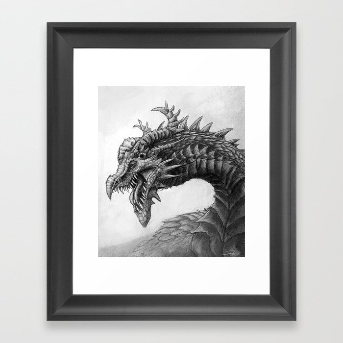 Spiked Dragon Framed Art Print